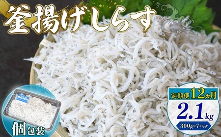 【定期便12回 しらす】釜揚げしらす 2.1kg