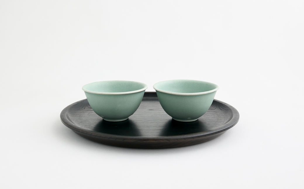 
                  【Awabi ware】汲み出し ペアセット（青磁×２） 《決済から3ヶ月前後で発送》
                