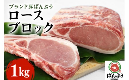 ブランド豚「ばんぶぅ」ロースブロック1kg ばんぶぅ 豚肉 ロース ブロック肉 しゃぶしゃぶ 焼き肉 真空パック しゃぶしゃぶ肉 焼肉用 ブタ肉 国産 茨城県産 ギフト プレゼント 冷蔵 高級部位 ブランド豚 42-A