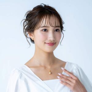 【澪標】無調色 一粒 ゴールデンパール（白蝶真珠） 10mm ダイヤモンド K18YG ペンダント ネックレス