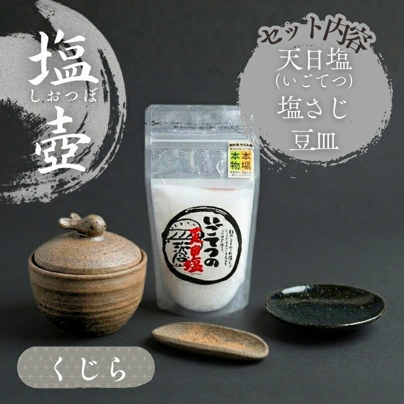 【ふるさと納税】 クジラ の 塩壷 塩さじ 豆皿 天日塩 1袋 付き 日常屋 食器 皿 さら 調味料入れ ツボ つぼ 壷 塩 調味料 保存容器 陶器 くじら 鯨 セット 高知県 黒潮町 母の日 父の日 ギフト プレゼント[1497]