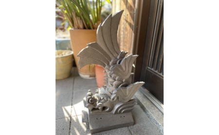 置物 瓦細工 鯱 いぶし粘土瓦 手作り 置物