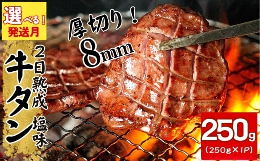 【2026年2月発送】【発送月が選べる】熟成厚切り牛タン 250g 塩味 急速 冷凍 タン元 タン中 牛肉 焼肉 バーベキュー BBQ 牛タン 牛たん 熟成 厚切 オンラインワンストップ 対応 自治体マイページ 宮城県 東松島市 佐利 W