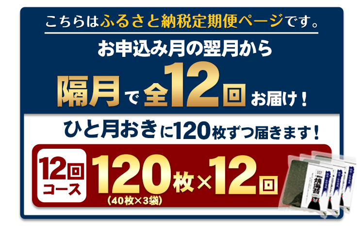 【全12回定期便】 訳あり 一番摘み 有明海産 海苔 120枚 《お申込み月翌月以降の出荷月から出荷開始》 熊本県産（有明海産）---fn_ntei_24_172500_120m_ev2mo12---