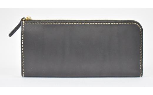 栃木レザー使用｜滑らか本革Lジップ長財布｜Lzip wallet 01｜ブラック｜minca（全6色）