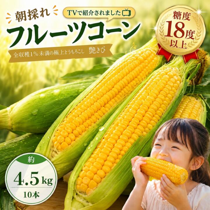 【ふるさと納税】【2027年先行予約】 南国フルーツコーン 艶きび 10本 特選 希少 厳選 高級 おひさまコーン とうもろこし トウモロコシ コーン スイートコーン 新鮮 朝採れ 朝どり 夏野菜 旬 期間限定 数量限定 産地直送 農家直送 甘い 激甘 皮付き 贈答用 高知県 南国市