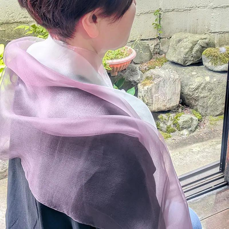 ダブルエアリーストール ワインレッド ファッション小物 ファッションアイテム 服飾品 ファッション 川俣町 福島県 FAF-0230