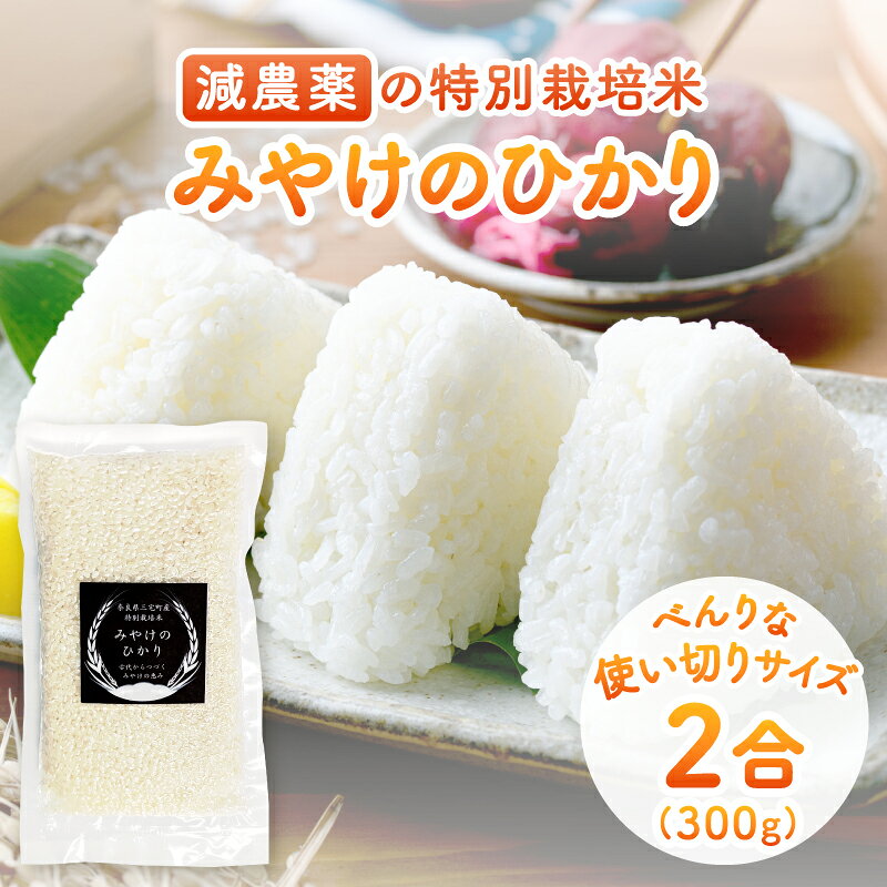 【ふるさと納税】特別栽培米 みやけのひかり 2合 300グラム お試しヒノヒカリ 減農薬米 無農薬米 奈良県 三宅町 国産米 白米 ｢ひのひかり｣ おいしい 冷めても もちもち 安心 おにぎり お弁当