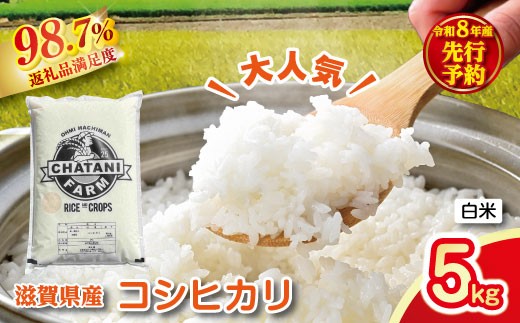 【新米　先行予約】令和8年産近江米　コシヒカリ 白米【5kg×1袋】【V022W】