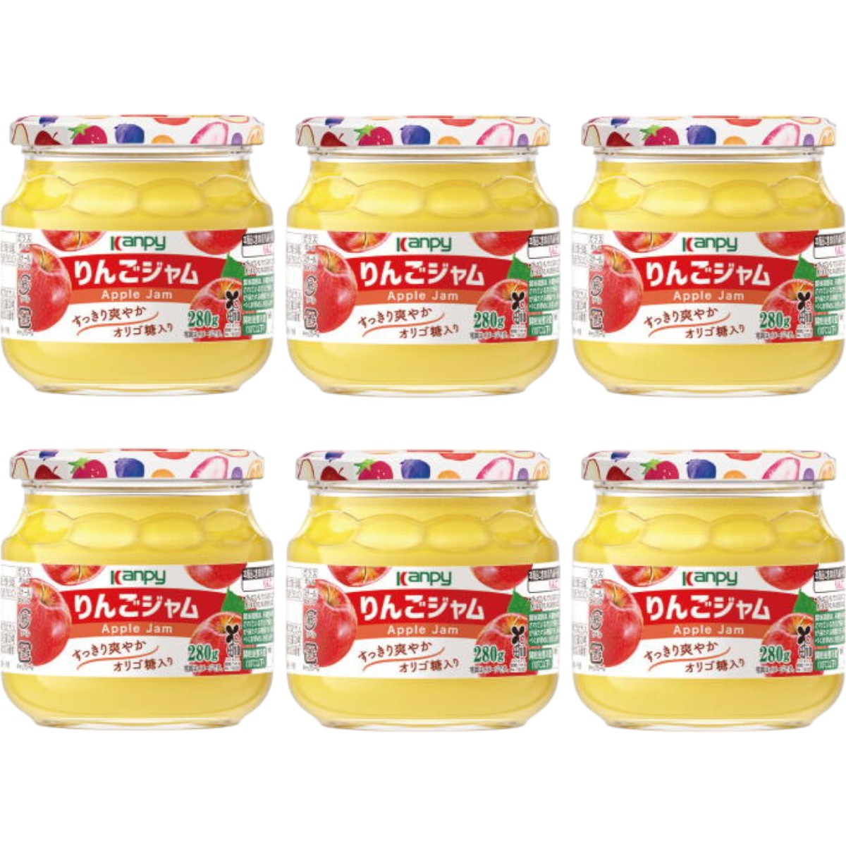 【ふるさと納税】カンピー　りんごジャム 280g 1ケース（6本入） | 兵庫県 丹波篠山市 ギフト 朝食 果実ジャム フルーツジャム オリゴ糖配合 トースト ヨーグルト 家族向け まとめ買いに ダイスカット入り アップル りんご