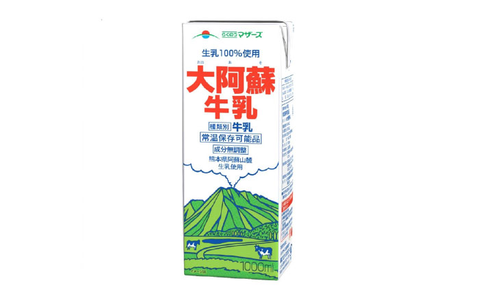 大阿蘇 牛乳 1000ml 紙パック(6本入) / 阿蘇 熊本 乳牛 生乳 牛乳 ミルク 無調整 自然 らくのう【合同会社 たべたせいか】 [BHBY013]