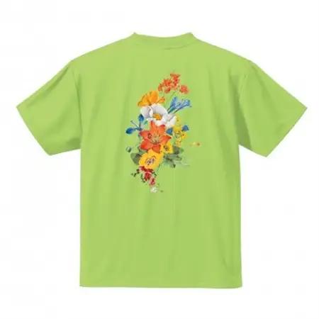 JTTA公認　卓球ユニフォーム【男女兼用(ドライ):Lサイズ】フラワー　ライム_装飾品・工芸品  洋服 _【1518834】