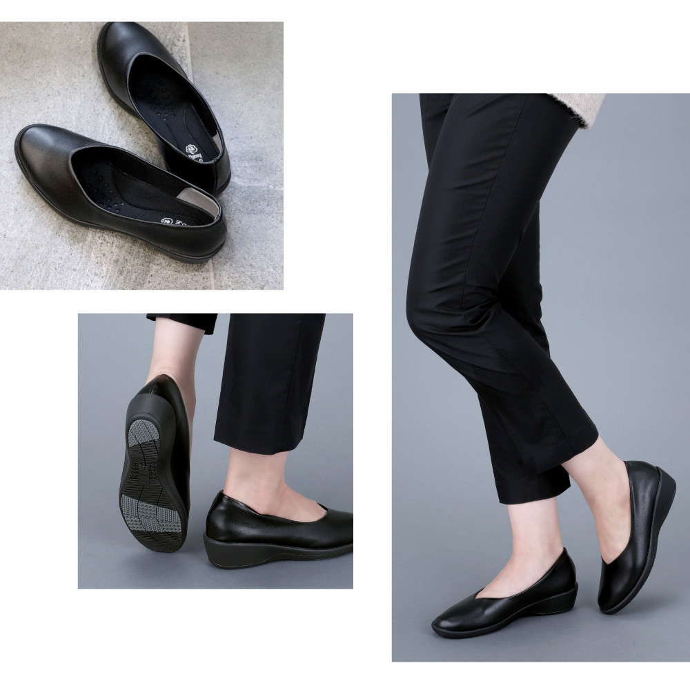 4078 パンプス ブラック 23.5cm パンジー 日本製 歩きやすい 痛くなりにくい ローヒール 黒 人気  オフィスシューズ 靴