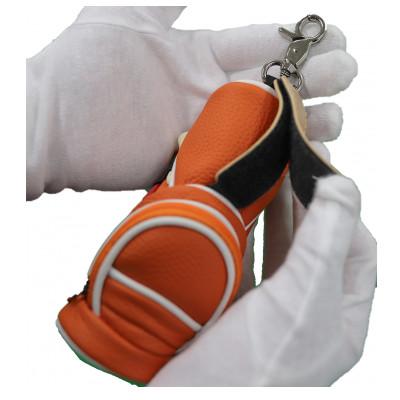 ふるさと納税 香芝市 キャディーバッグ型本革ゴルフボールケース　＜オレンジ＞ |  | 02