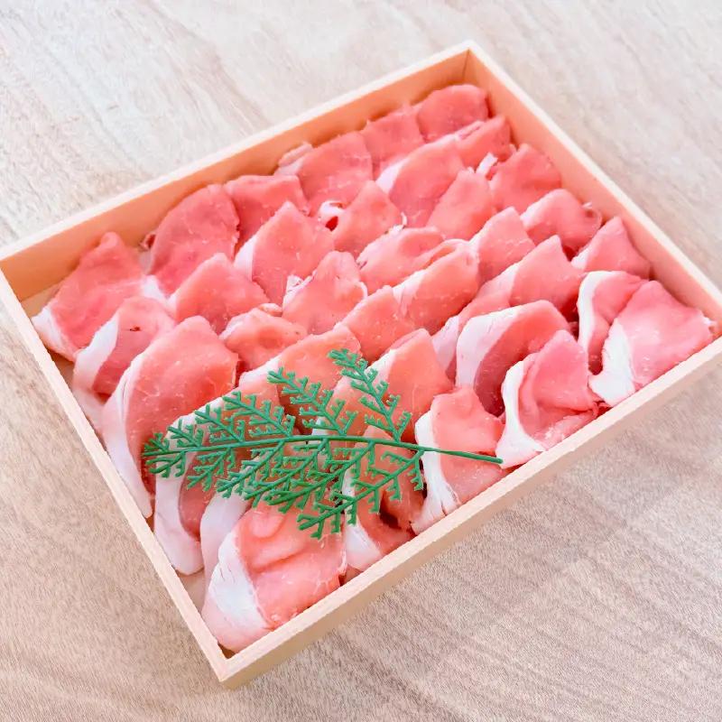 2882 鹿児島産黒豚ロース・バラしゃぶしゃぶセット木箱 黒豚ロース400g 黒豚バラ400g 計800g KN010-007 肉 豚肉 冷凍
