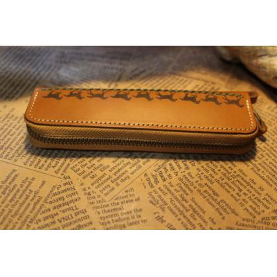 ふるさと納税 栗東市 馬九(うまく)いくラウンドファスナーペンケース(キャメル) |  | 01