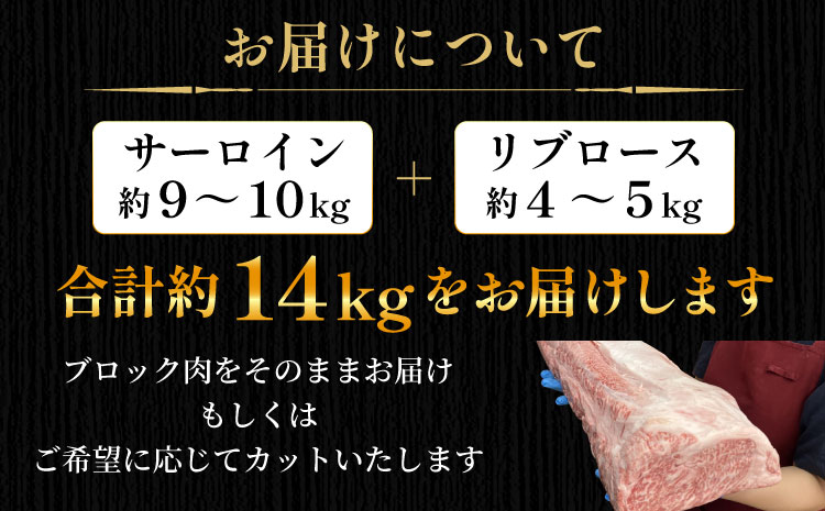 根羽こだわり和牛 黒毛和牛 ロースブロック 半頭分 約14kg サーロイン リブロース ブロック肉　塊肉 塊 牛肉 国産牛 お祝い パーティ ステーキ 焼肉 BBQ 霜降り すき焼き しゃぶしゃぶ 大