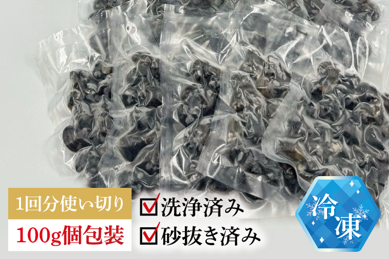 涸沼産 冷凍しじみ 中粒１kg（100g×10p）（シジミ 中粒しじみ 直接仕入れ 砂抜き済み 砂抜き 小分け包装 味噌汁 みそ汁 茨城県】（CA-2）