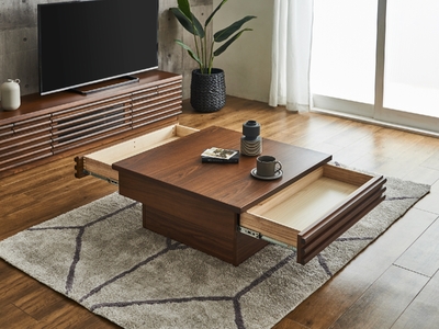 【開梱・設置】アストロ 80cm センターテーブル（ウォールナット）　AX025