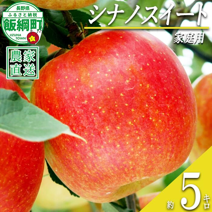 【ふるさと納税】 りんご 甘さ満天 シナノスイート 家庭用 5kg 大友農場 エコファーマー認定 沖縄県への配送不可 令和8年度収穫分 長野県 飯綱町 【 信州 果物 フルーツ リンゴ 林檎 長野 予約 農家直送 14000円 】発送時期：2026年10月中旬〜2026年11月上旬 {**}