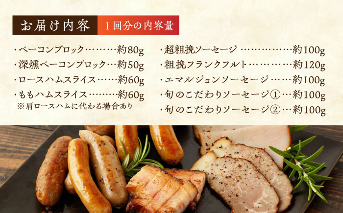【12回定期便】燻製職人が手づくり地元素材のベーコンソーセージ豪華9点セット 【燻製工房 縁】 スモーク ベーコン ハム ソーセージ フランクフルト 熊本県 特産品 燻製  [ZBF065]