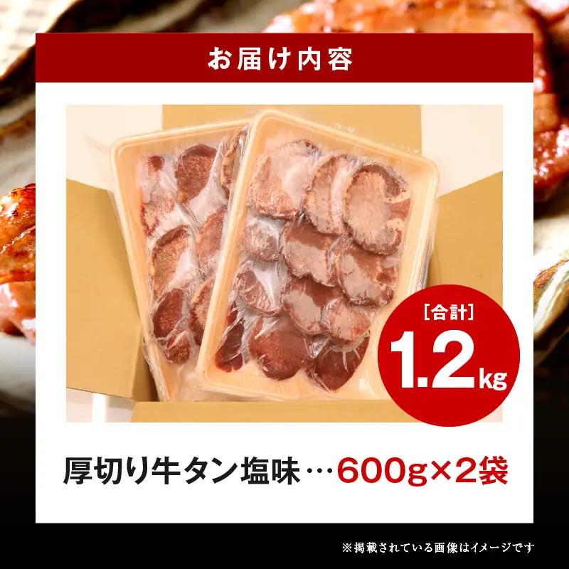 牛タン 厚切り 牛タン[1.2kg 塩味 600g×2P]