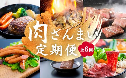 
肉 ざんまい 定期便 全6回 6か月 牛肉 焼肉 ステーキ スライス 鶏肉 ウインナー ハンバーグ
