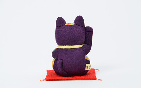 No.179-06 木目込人形（招き猫・風水（中）紫）