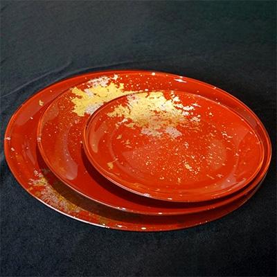 ふるさと納税 海南市 フラットプレートM×1枚　古代金箔本朱 |  | 01