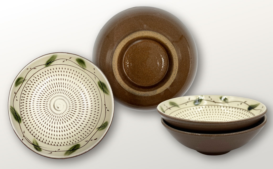 FJ5 【柳瀬本窯元】草紋鉢2個組