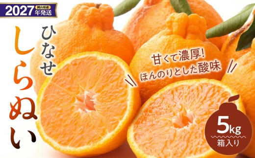 【先行予約】みかん ひなせしらぬい 約5kg（2027年3月頃発送）【備前市 ひなせ 果物 フルーツ みかん ミカン ひなせ 柑橘類 しらぬい 不知火 先行受付】