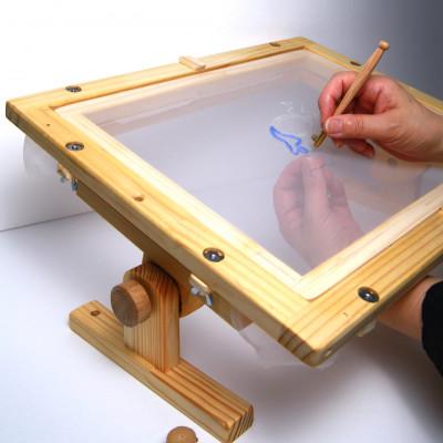 ふるさと納税 猪名川町 エディ工房　刺繍台セット【Dモデル】(A4サイズの刺繍枠と専用スタンドD型のセット品)【受注製作品】