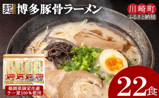 博多とんこつラーメン22食（ラー麦使用）ラーメン とんこつ 拉麺 博多ラーメン 美味しいラーメン 本場 惣菜 おかず 小分け お手軽 簡単 川崎 福岡