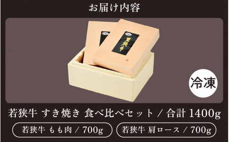 [051-f001] 若狭牛 肩ロース ＆ もも スライス すき焼き用」計1400g