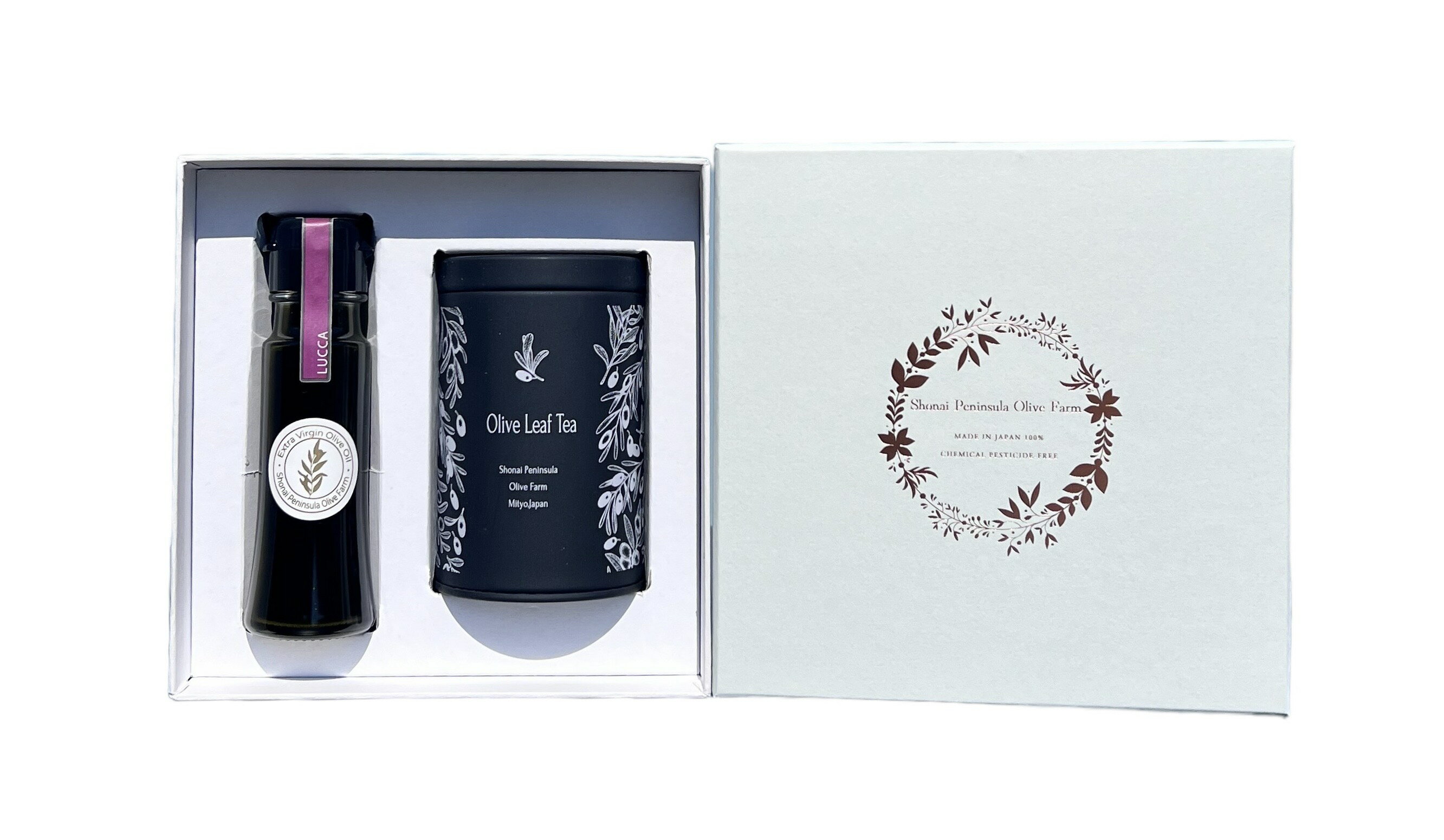 【ふるさと納税】エキストラバージンオリーブオイル ルッカ種（46g）＆ オリーブリーフティーセット [ プレミアムグレード コールドプレス 単一品種 国産オリーブ 香川県産 国産 人気 oil 送料無料 返礼品 三豊市 香川県 10,000円 台 荘内半島オリーブ農園 ]