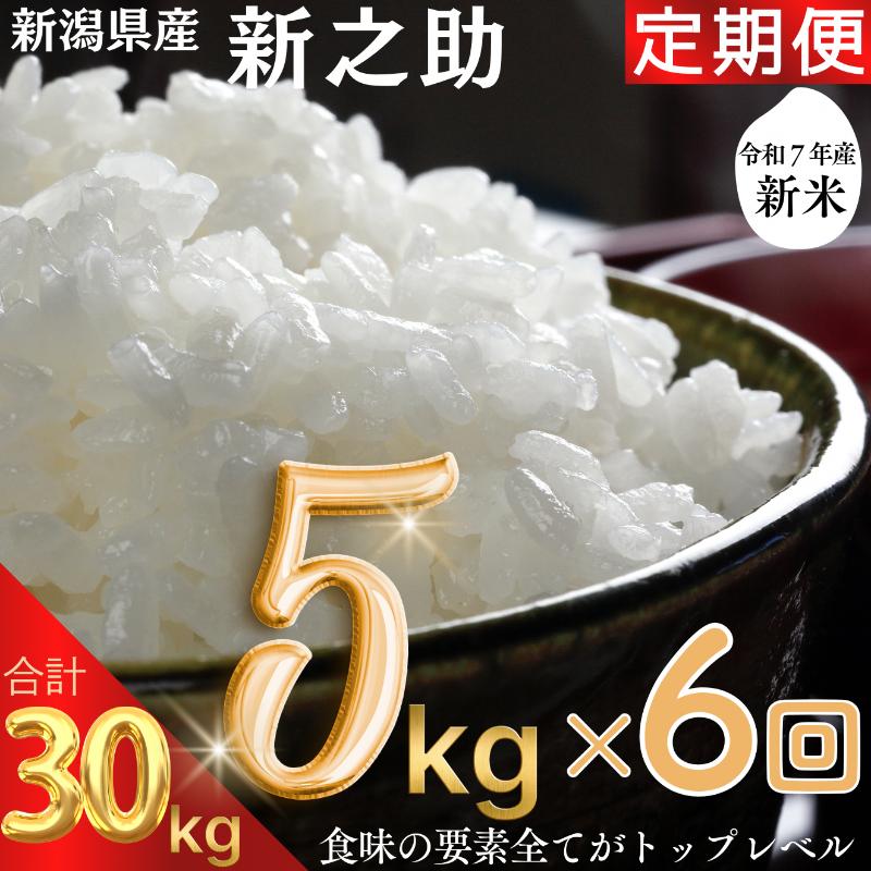 【ふるさと納税】令和7年度産　上越市産新之助　5kg×6回定期便　新米　精米　新潟　米　新潟県　つきあかり　限定　定期便　おすすめ　お届け：10月下旬から発送