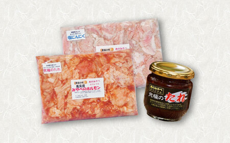 みやべのホルモン 2種 計700g (350g×2P) 専用たれ付き ホルモン食べ比べ 自家製ホルモン 手作りホルモン 直腸ホルモン 究極のたれホルモン 塩にんにくホルモン 大人気ホルモン 人気ホルモ