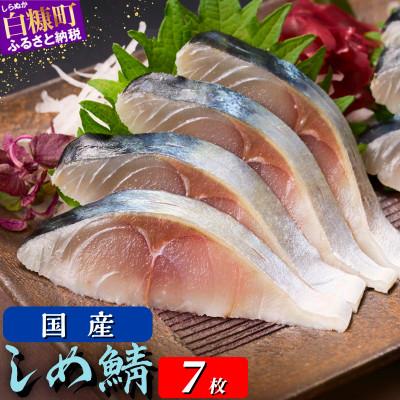 ふるさと納税 白糠町 国産 しめ鯖 【7枚】(665g)