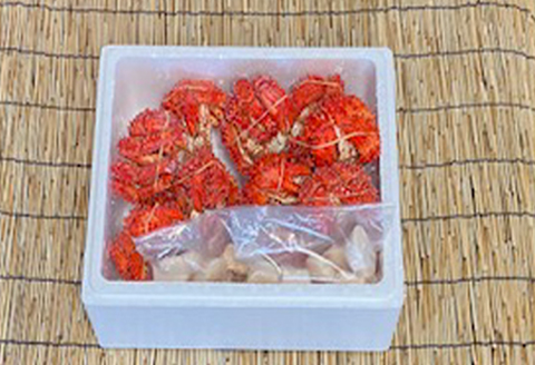 花咲かに500g前後～650g前後×5尾、ほたて貝柱500g×2P D-76005