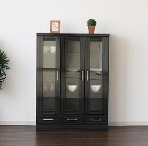 家具 本棚 書棚 幅90cm モダンデザイン ミドル 低め【ブラック】