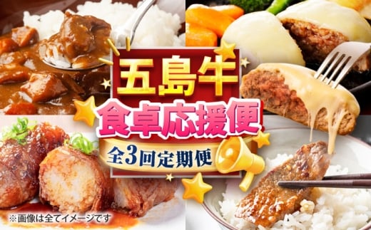 【3回定期便】食卓応援！お届け内容が毎月変わる五島牛定期便 五島市/ごとう農業協同組合 [PAF105]