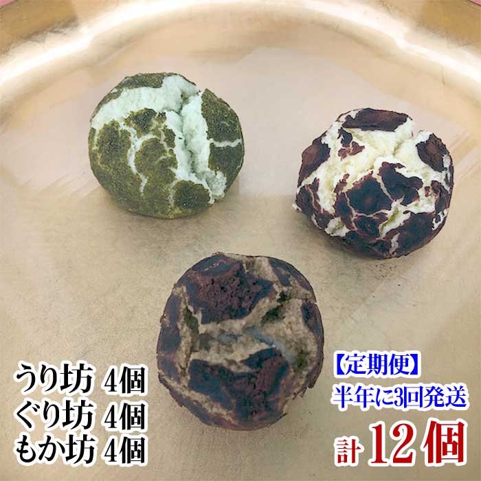 G3*【ふるさと納税】【定期便 全3回】伊豆・伊東 創作菓子いっしん うり坊、ぐり坊、もか坊 各4個 計12個入 半年に3回発送