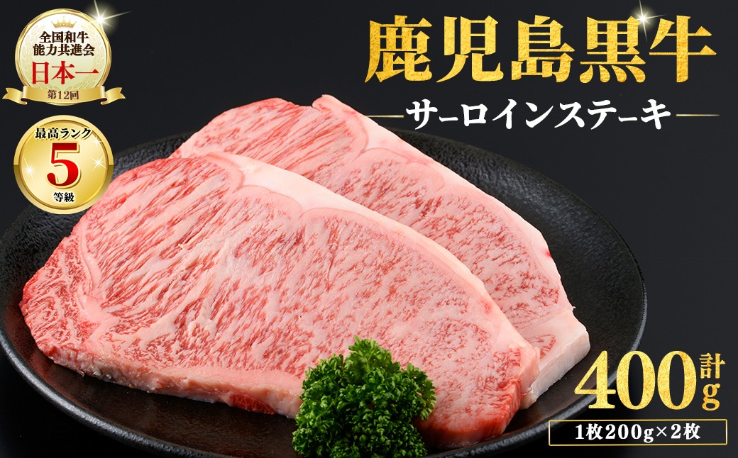 
b0-116 鹿児島黒牛サーロインステーキ2枚セット 計400g
