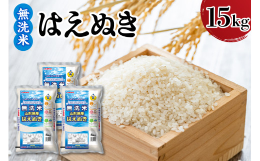令和7年産 山形県産 はえぬき 無洗米 15kg ( 5kg × 3袋 ) 白米 2025年産 産地直送 山形県 米沢市