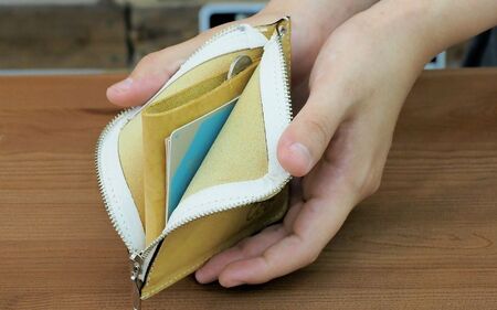 財布 プチウォレット 【ディープグリーン】 革 ( 縦約11cm × 横約11cm × 厚さ約1.0cm )