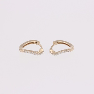 AQ-257　(LB-11)　 KeriA K10　10金　ラボグロウン　ダイヤモンド　ピアス　アクセサリー　ジュエリー　プレゼント フープ