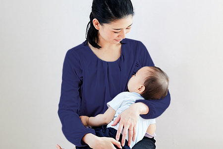 赤ちゃんに優しい秋から春まできれいめ授乳服セット ネイビー/L トップス 下着 ブラジャー 【マタニティ】【ho0921】