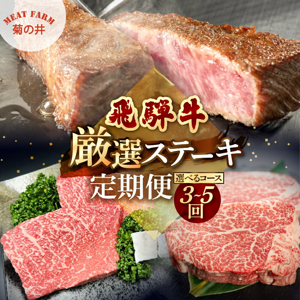 【ふるさと納税】飛騨牛厳選ステーキ 3ヶ月／ 5ヶ月 定期便 菊の井 飛騨牛 牛肉 牛 飛騨 ブランド牛 国産 ヒレ イチボ ランプ もも モモ 赤身 霜降り 高級 食べ比べ ステーキ【冷凍】 下呂温泉 飛騨 牛 定期便 岐阜県 下呂市