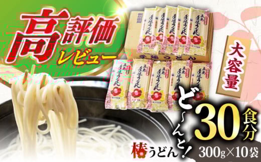 【12/18入金分まで年内発送】【一番コシの強い！】椿 うどん 300g×10袋 五島うどん 保存食 五島うどん 手延 椿 つばき 麺 乾麺 コシ 手作り 名物 小分け 大容量 保存食  年内発送 年内 年末 年始【中本製麺】 [RAO013]