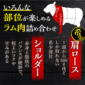 生ラム肩ロース300g、生ラムショルダー300g、ラムショルダーロール600g（味付けなし300g、味付けあり300g）_Y109-0003
